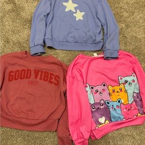 Girls Playwear Sweatshirt Bundle Size 10/12–14 | 3 Graphic Pullovers
